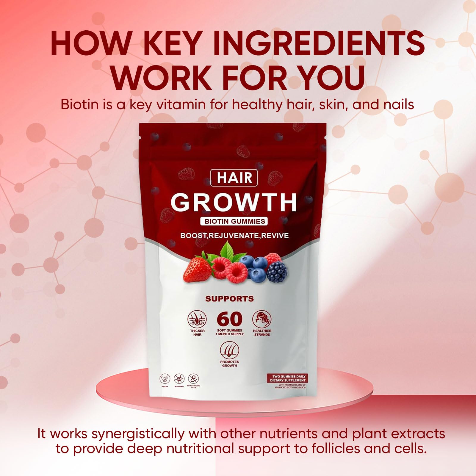 WOVOEO Hair Growth Vitamins Gummies ingredients list