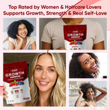 WOVOEO Hair Growth Vitamins Gummies with a berry background
