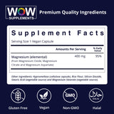 WOW Supplements Magnesium 400mg Capsules side view