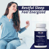 WOW Supplements Magnesium 400mg Capsules with measuring spoon