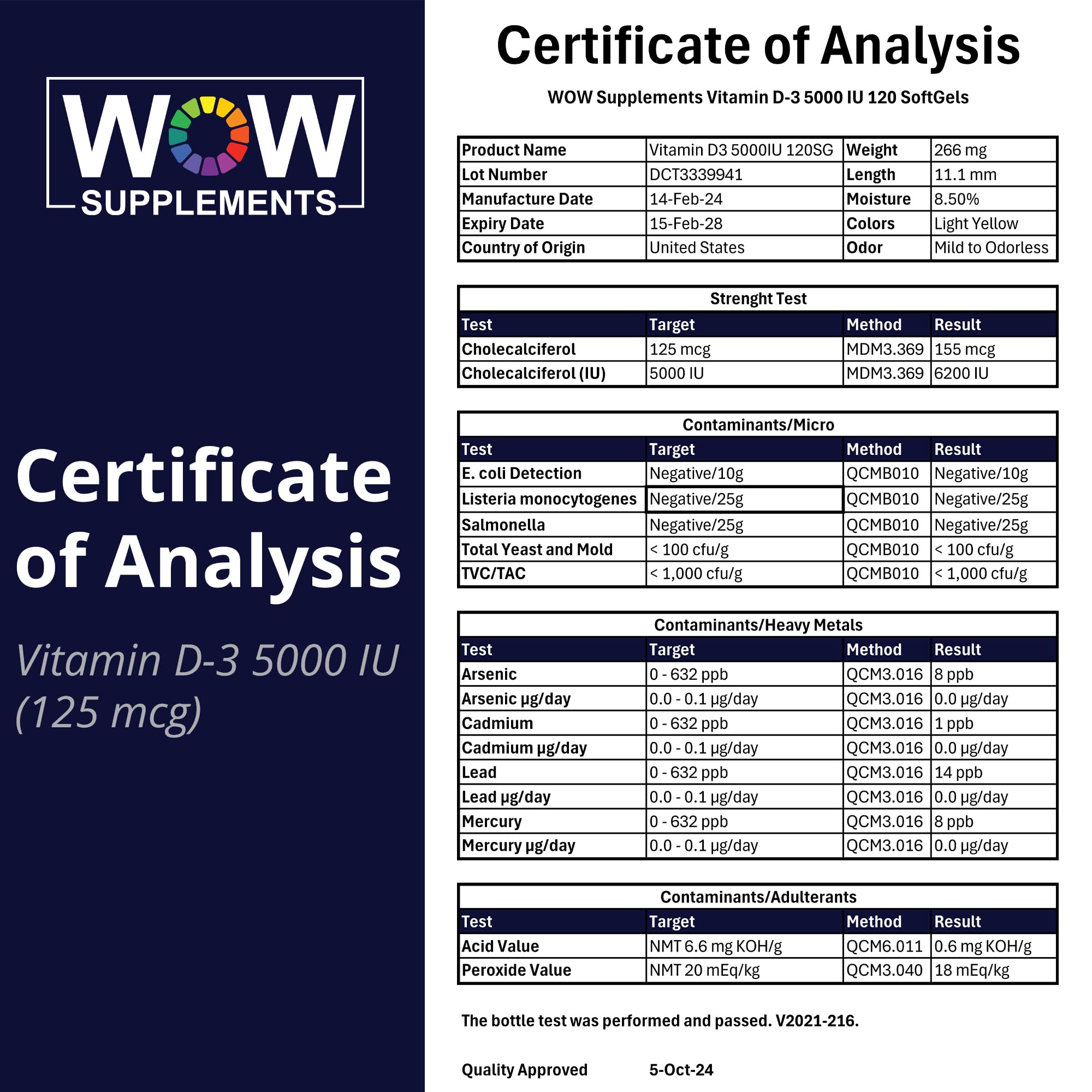 WOW Supplements Vitamin D3 softgels lifestyle setting