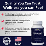 WOW Supplements Vitamin D3 softgels with olive oil