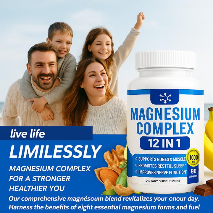 WSJAWH Magnesium Complex 12-in-1 supplement lifestyle shot