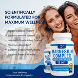 WSJAWH Magnesium Complex 12-in-1 supplement on a wooden table