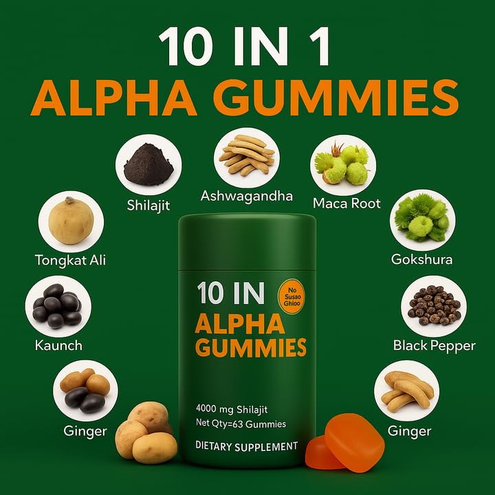 WSJAWH Shilajit Gummies displayed on a wooden table