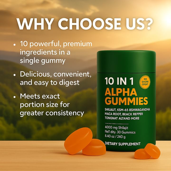 WSJAWH Shilajit Gummies nutritional information on packaging
