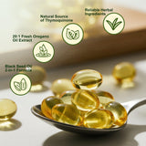 WUJECT Oregano Oil Softgels close-up of two capsules