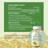 WUJECT Oregano Oil Softgels open bottle showing softgel capsules