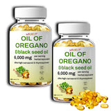 WUJECT Oregano Oil Softgels packaging with health-focused background