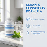 wuliao Magnesium Supplement capsules on a wooden table