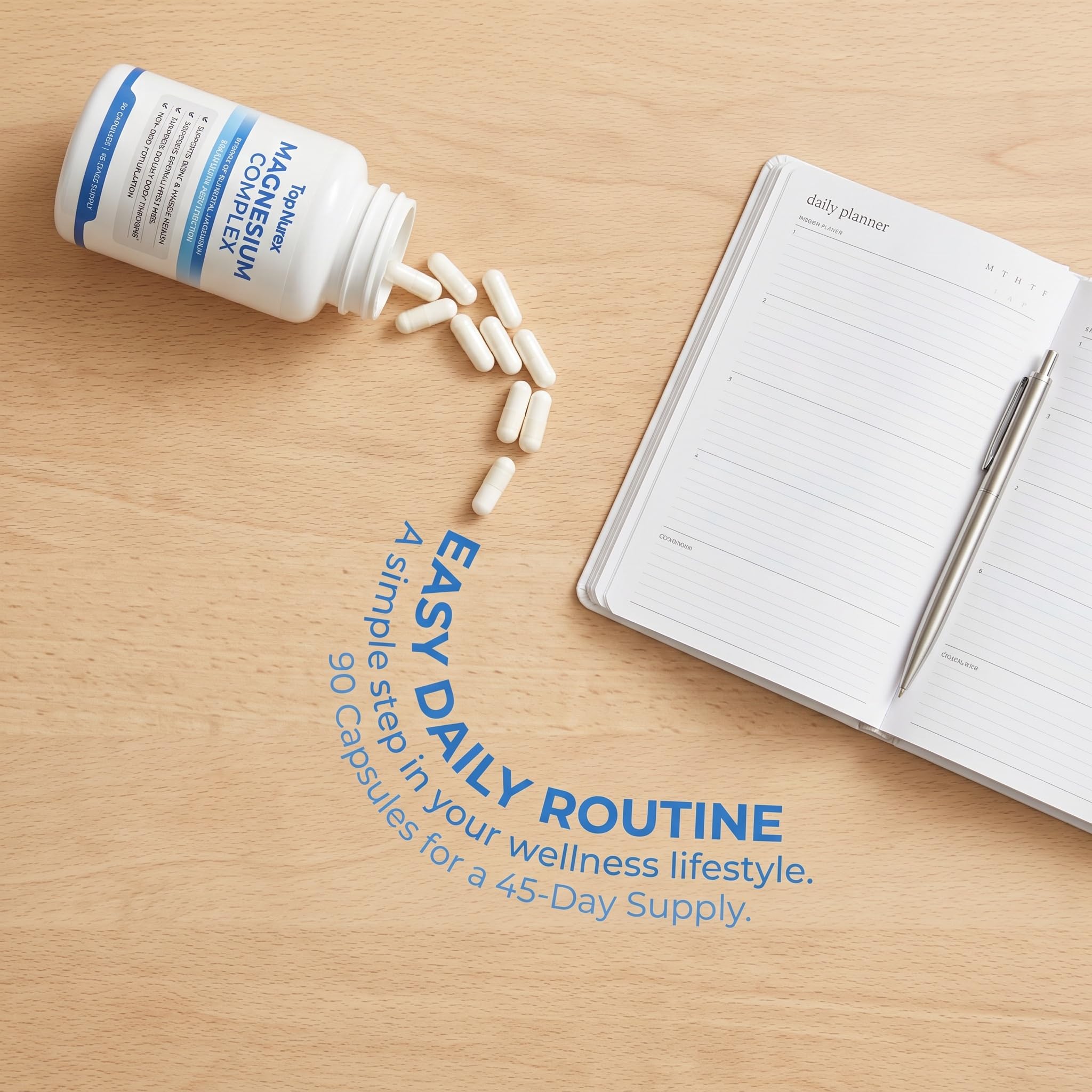 wuliao Magnesium Supplement displayed with other health supplements