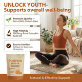 wuliao Pumpkin Seed Oil Softgels in a hand