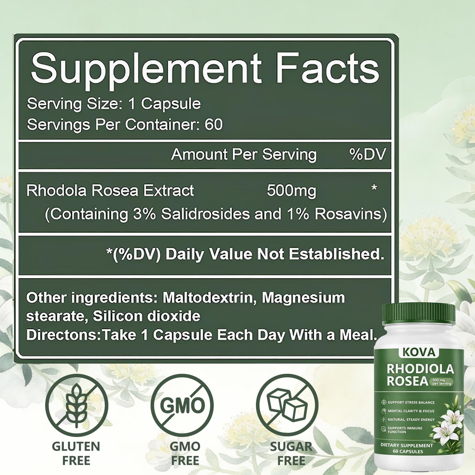 wuliao Rhodiola Rosea Capsules 500mg lifestyle scene