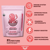 Wunderground Organic Adaptogenic Mushroom SuperBoost back view with nutritional information