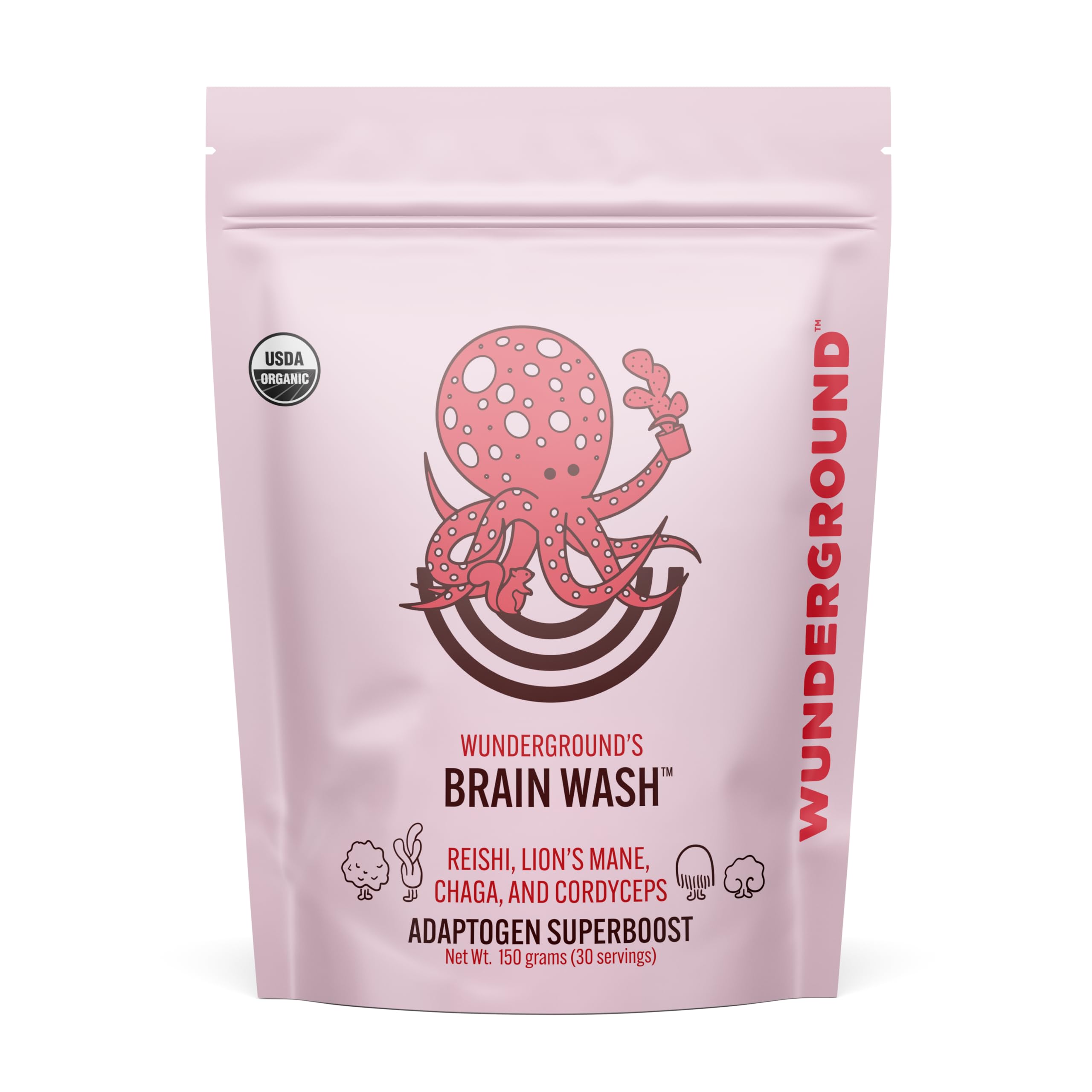 Wunderground Organic Adaptogenic Mushroom SuperBoost front view with packaging