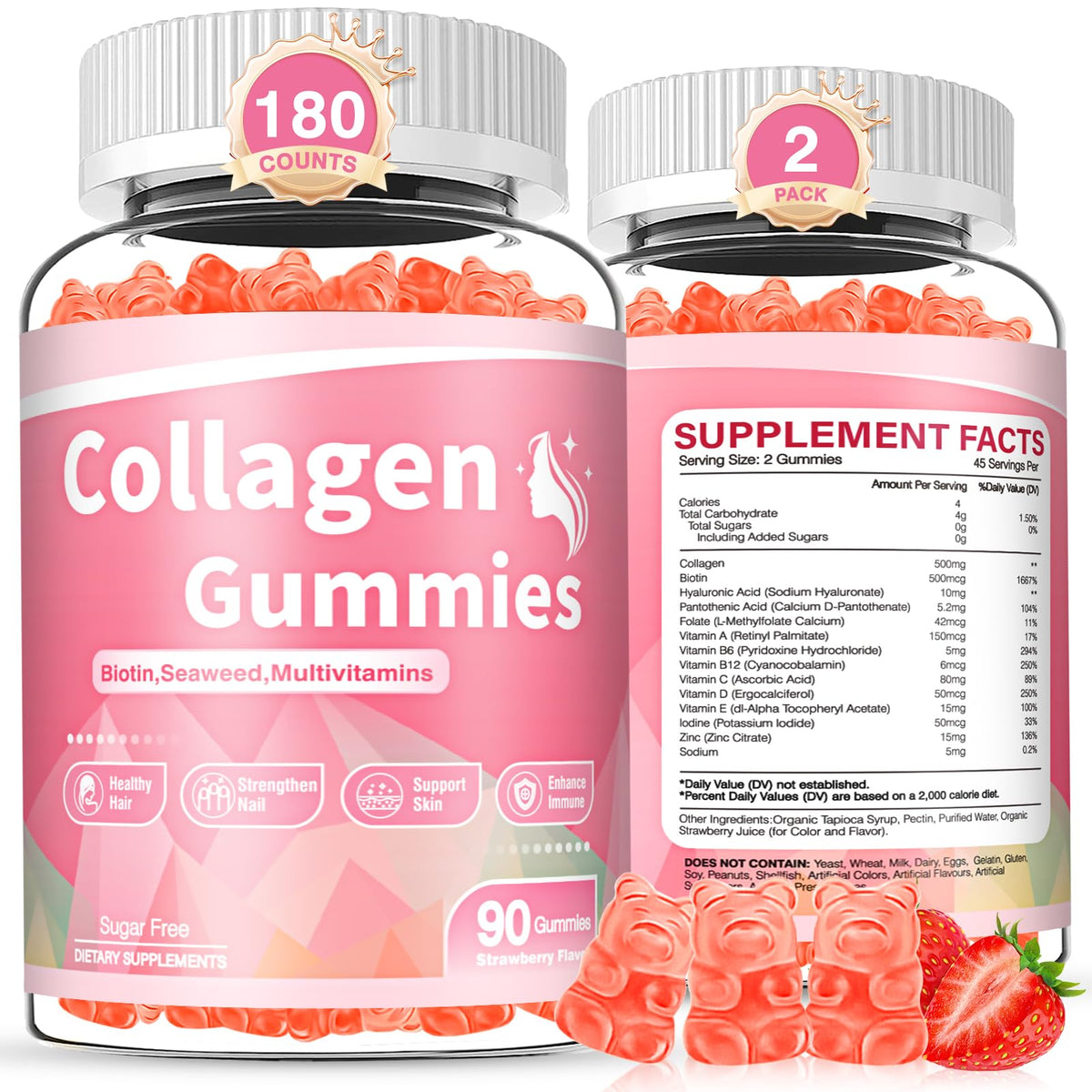WyuuKi Collagen Gummies front view with packaging