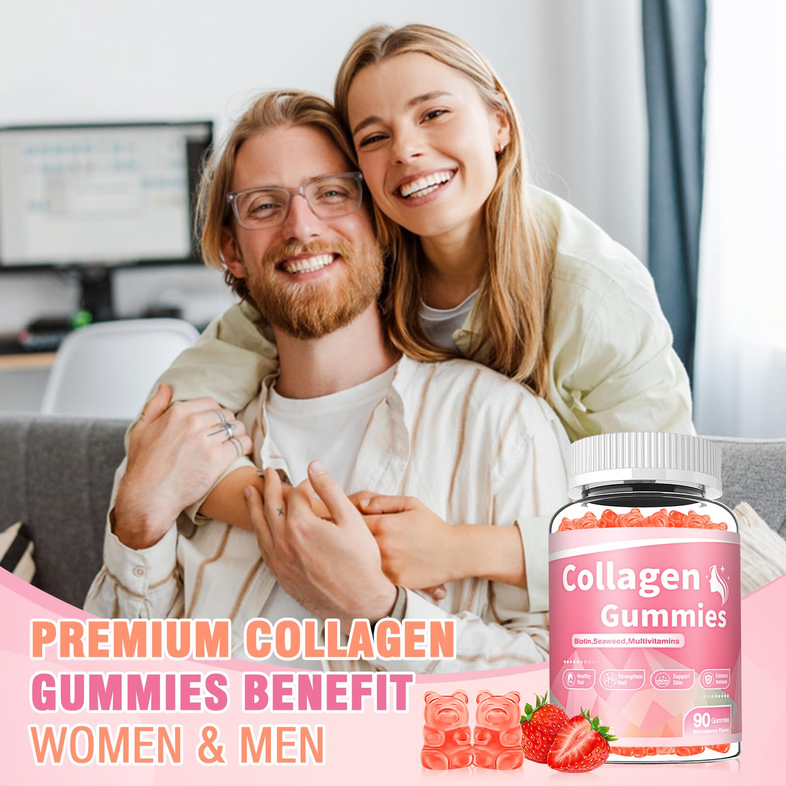 WyuuKi Collagen Gummies on a wooden table