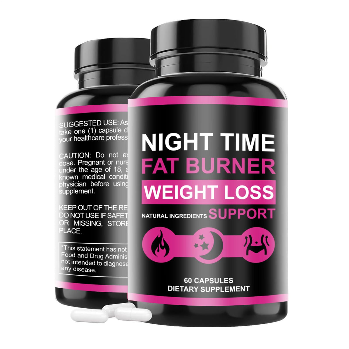 WZI Nighttime Fat Burner Capsules front view with packaging