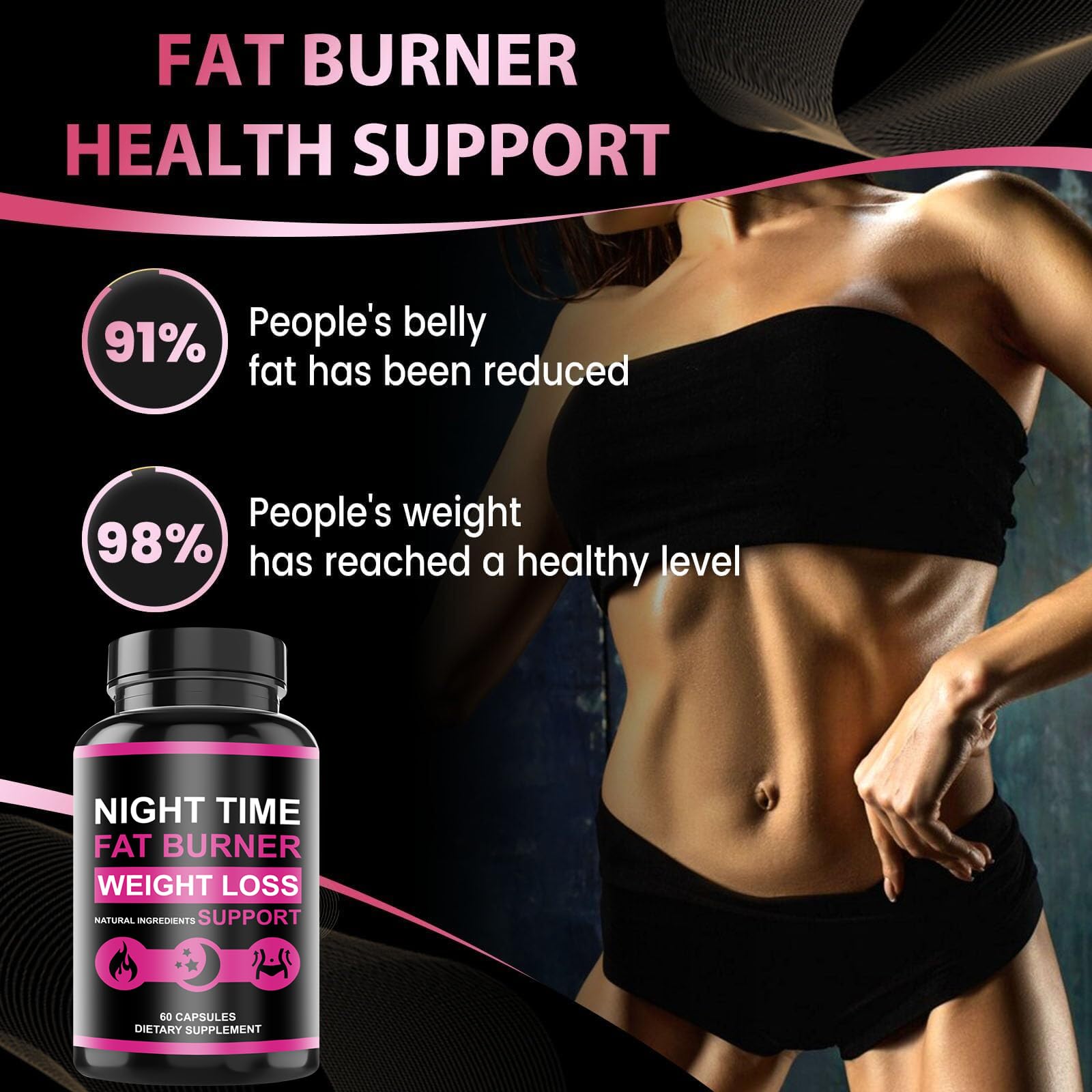 WZI Nighttime Fat Burner Capsules in a lifestyle setting