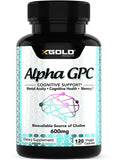 X Gold Health Alpha GPC 600mg veggie capsules front view