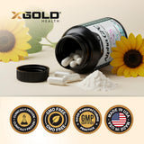 X Gold Health Alpha GPC capsules in a hand