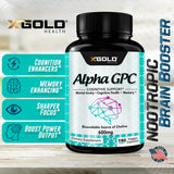 X Gold Health Alpha GPC supplement packaging details
