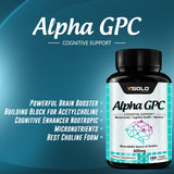 X Gold Health Alpha GPC supplement with measuring spoon