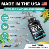 X Gold Health Ashwagandha Supplement back view with nutritional information