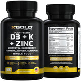 X Gold Health Daily Wellness Formula bottle on a wooden table