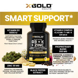 X Gold Health Daily Wellness Formula nutritional information on label