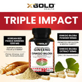 X Gold Health Ginseng Supplement bottle with label