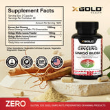 X Gold Health Ginseng Supplement side view with dosage details