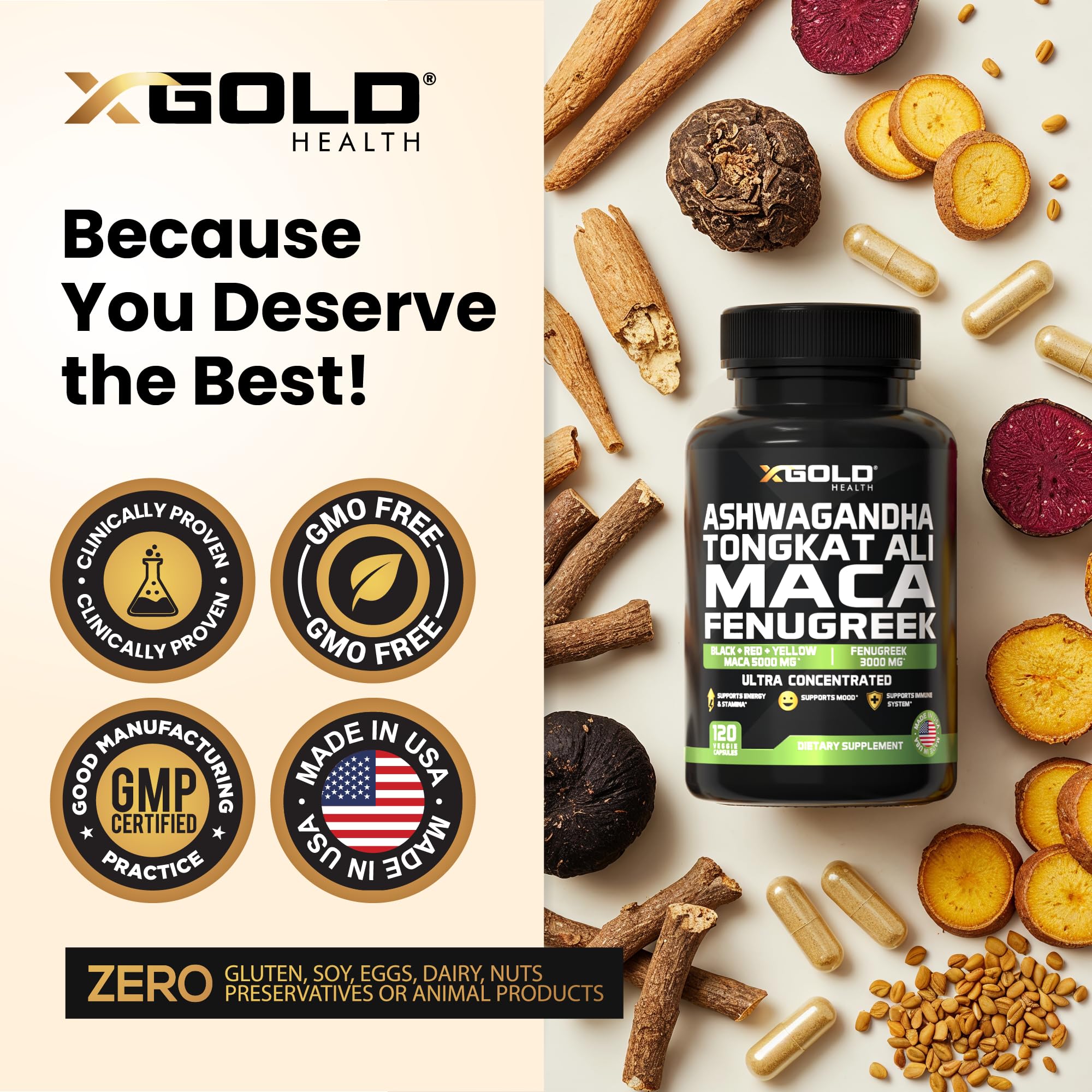 X Gold Health Herbal Complex Supplement capsule close-up