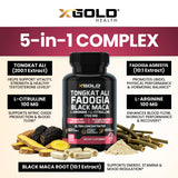 X Gold Health L-Arginine Complex back view with ingredient list