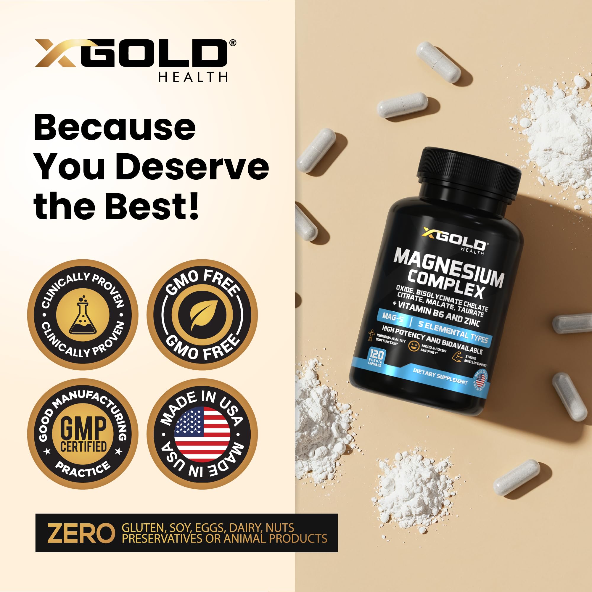 X Gold Health Magnesium Complex Supplement 500mg ingredients list