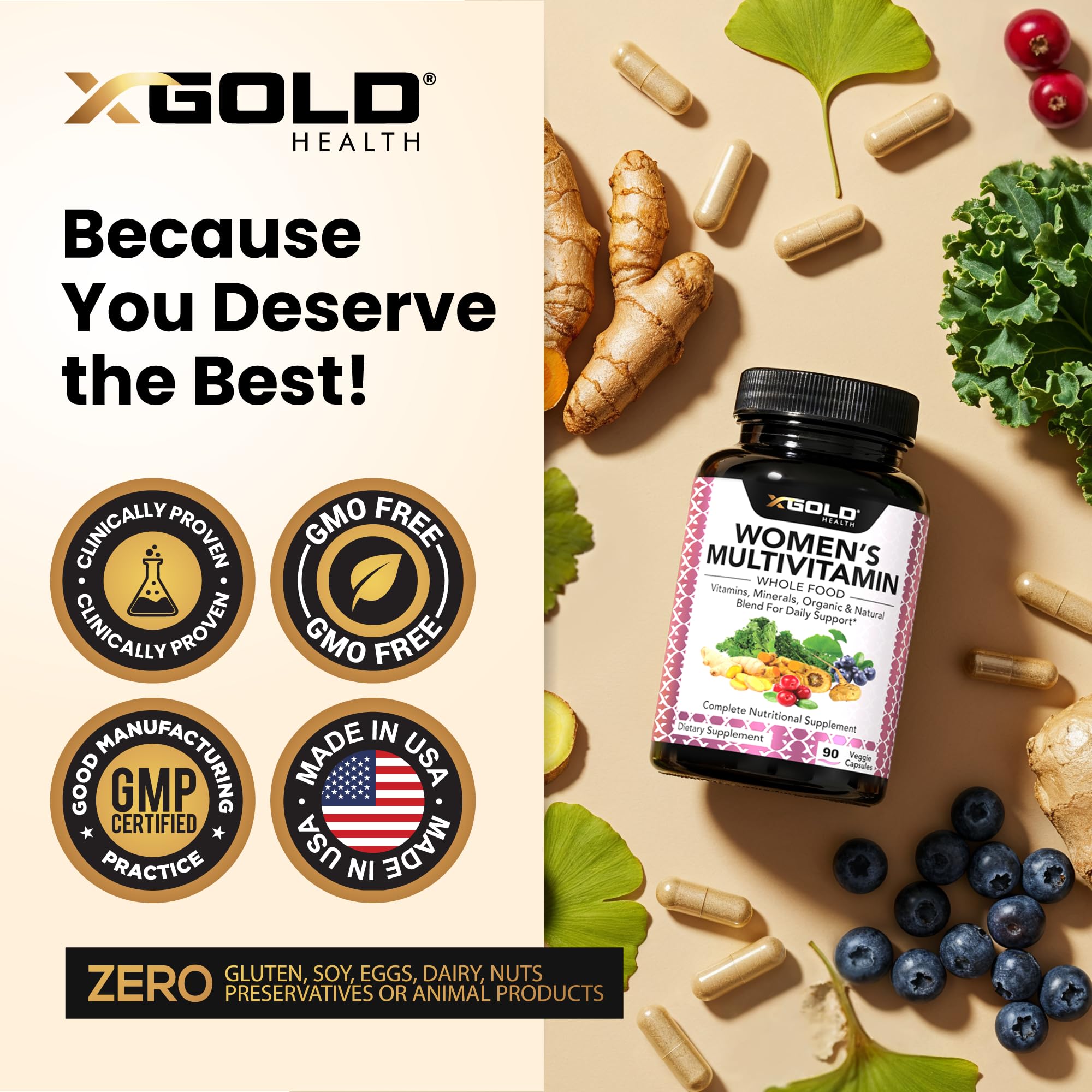 X Gold Health Multivitamin Capsules bottle with label