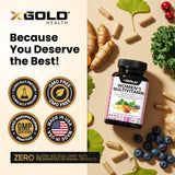 X Gold Health Multivitamin Capsules bottle with label