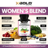 X Gold Health Multivitamin Capsules on a wooden table