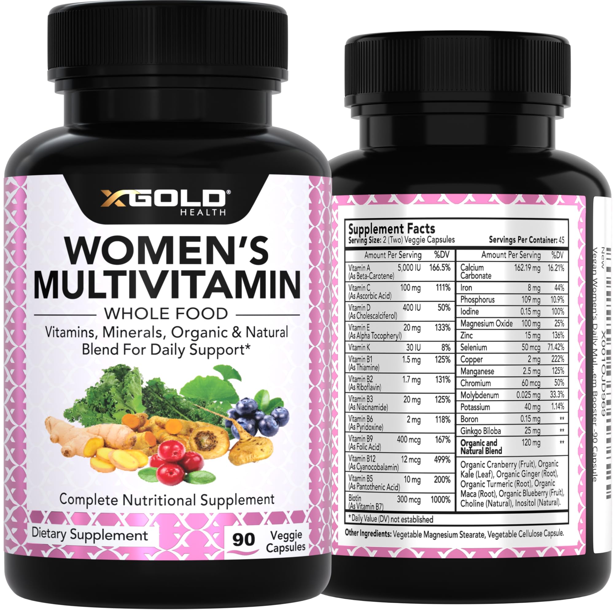 X Gold Health Multivitamin Capsules opened showing contents