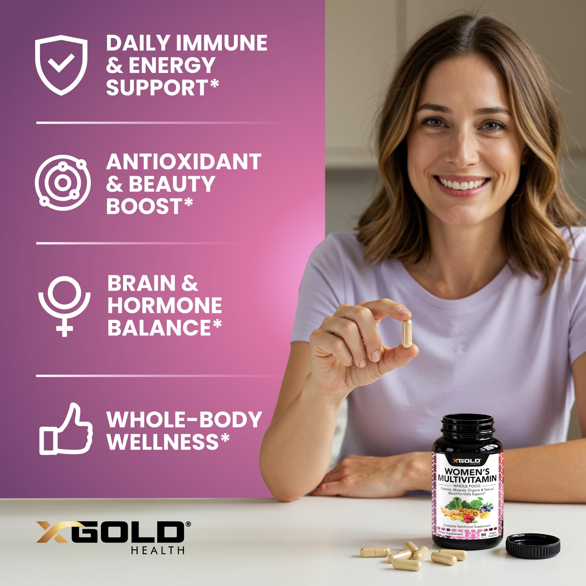 X Gold Health Multivitamin Capsules with superfood ingredients