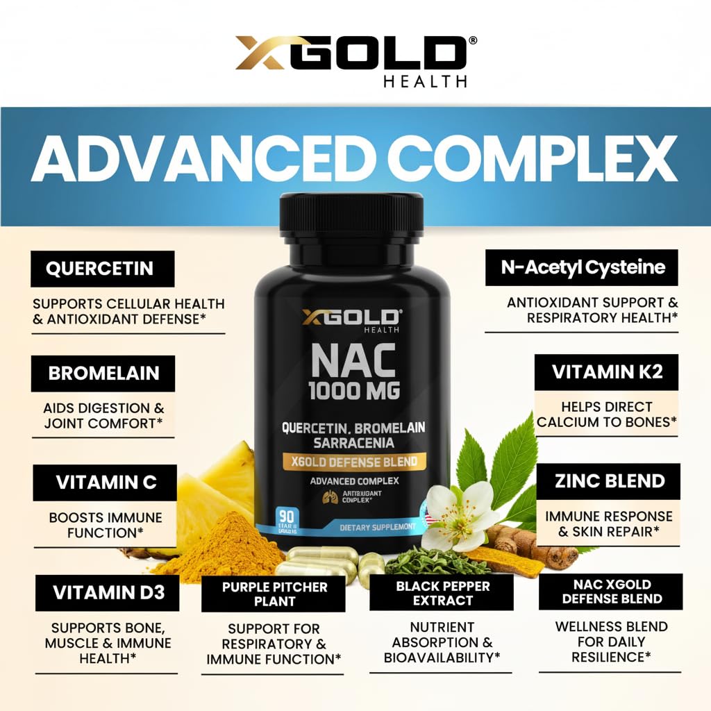 X Gold Health NAC 1000mg Supplement ingredients list