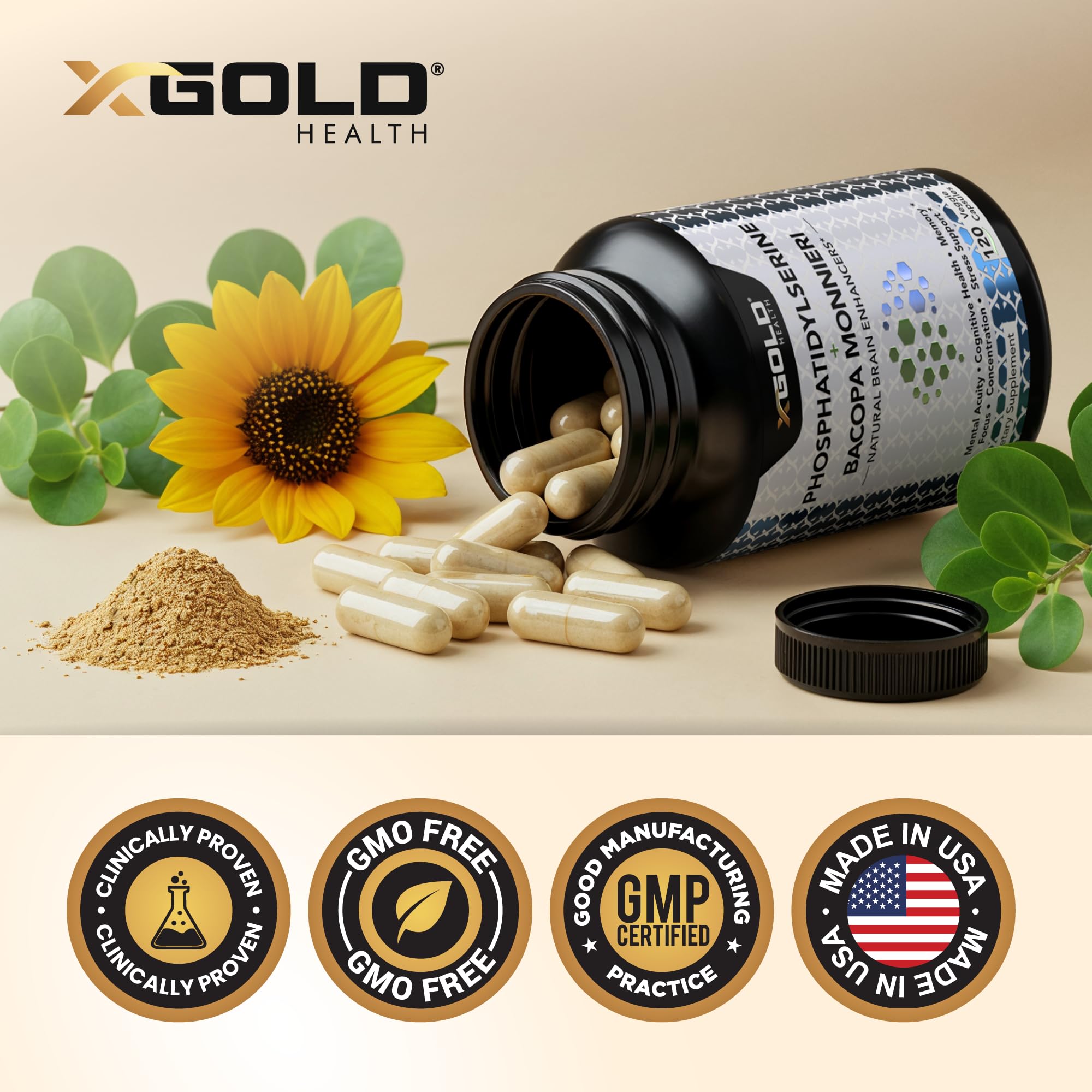 X Gold Health Nootropic Blend lifestyle shot with a notebook