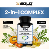 X Gold Health Palmitoylethanolamide with Luteolin capsules close-up