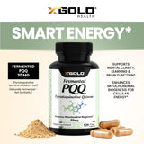 X Gold Health PQQ 20 mg Capsules bottle with label
