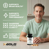 X Gold Health PQQ 20 mg Capsules close-up of capsules