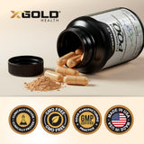 X Gold Health PQQ 20 mg Capsules with measuring spoon