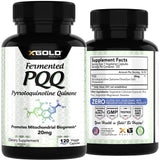 X Gold Health PQQ 20 mg Capsules with natural background