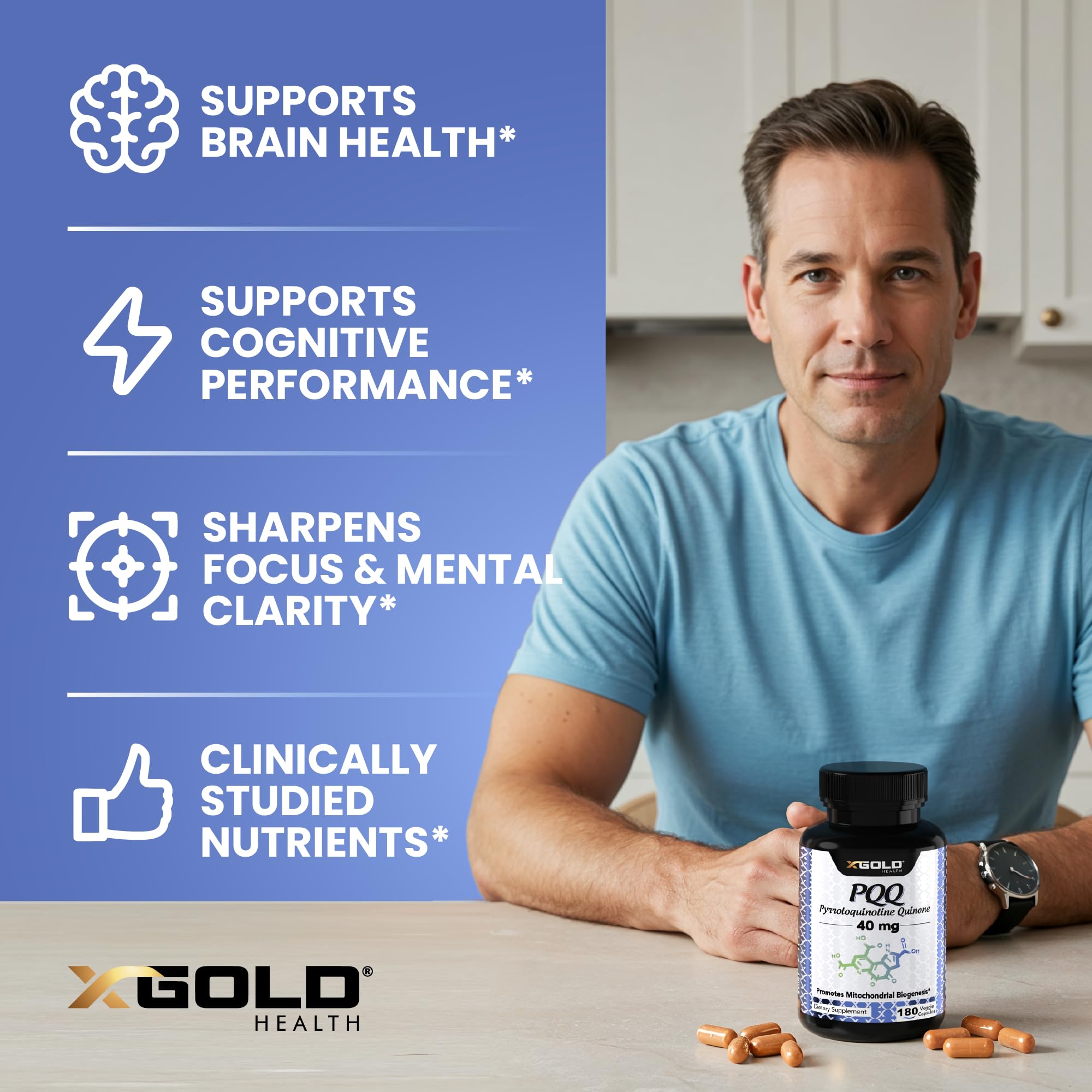 X Gold Health PQQ 40mg supplement ingredients list