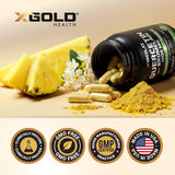 X Gold Health Quercetin Capsules vegetarian capsules in hand