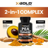 X Gold Health Turmeric Curcumin Complex 1600mg Capsules close-up of ingredients